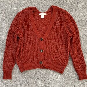 C&C California Brick Red Cardigan Sweater